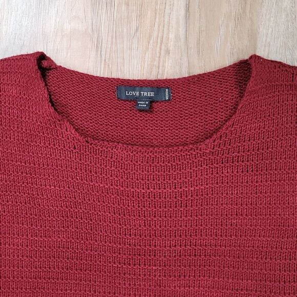 🔸️Love Tree Maroon Acrylic Knit Sweater Medium - Picture 8 of 11